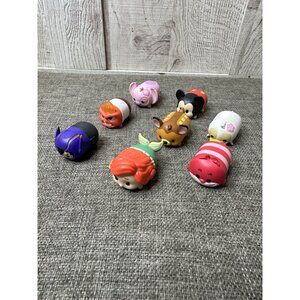 Disney Lot of 8 Tsum Tsum Ariel Mickey Bambi Cheshire Hiro Ugly Duckling & More